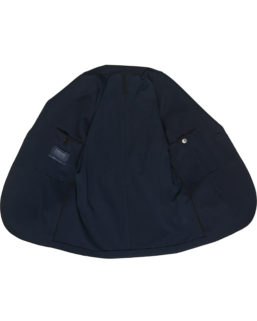 Herr | Kavajer | Harris Wharf London | Stretch Piquet Blazer Navy