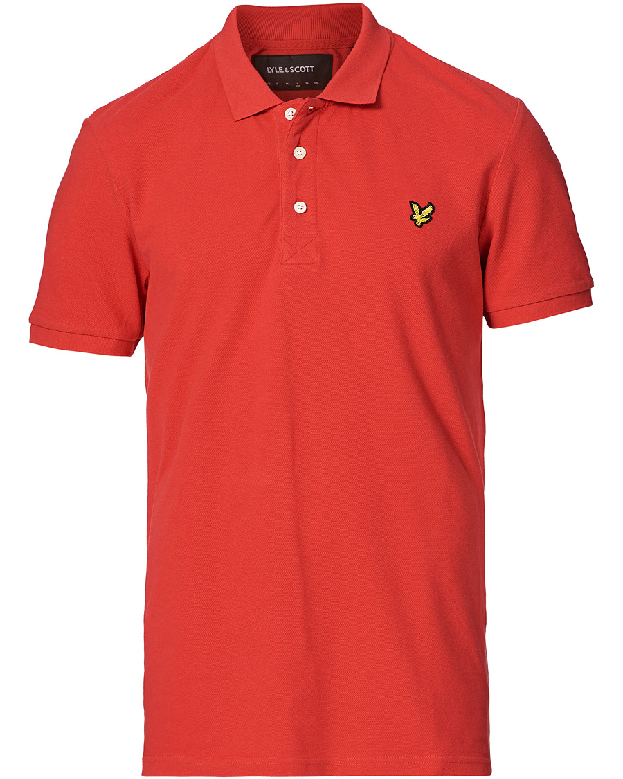Herr | Pikéer | Lyle & Scott | Plain Pique Polo Shirt Gala Red