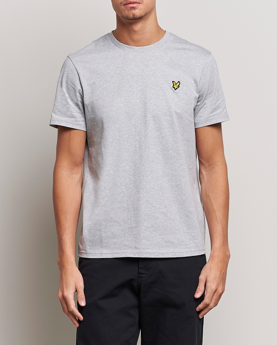 Herr | Kläder | Lyle & Scott | Crew Neck Organic Cotton T-Shirt Light Grey Marl