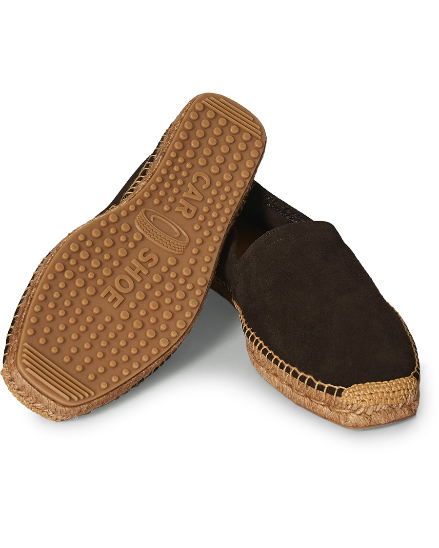 Herr | Car Shoe Flex Sole Espadrillas Dark Brown Suede | Car Shoe | Flex Sole Espadrillas Dark Brown Suede