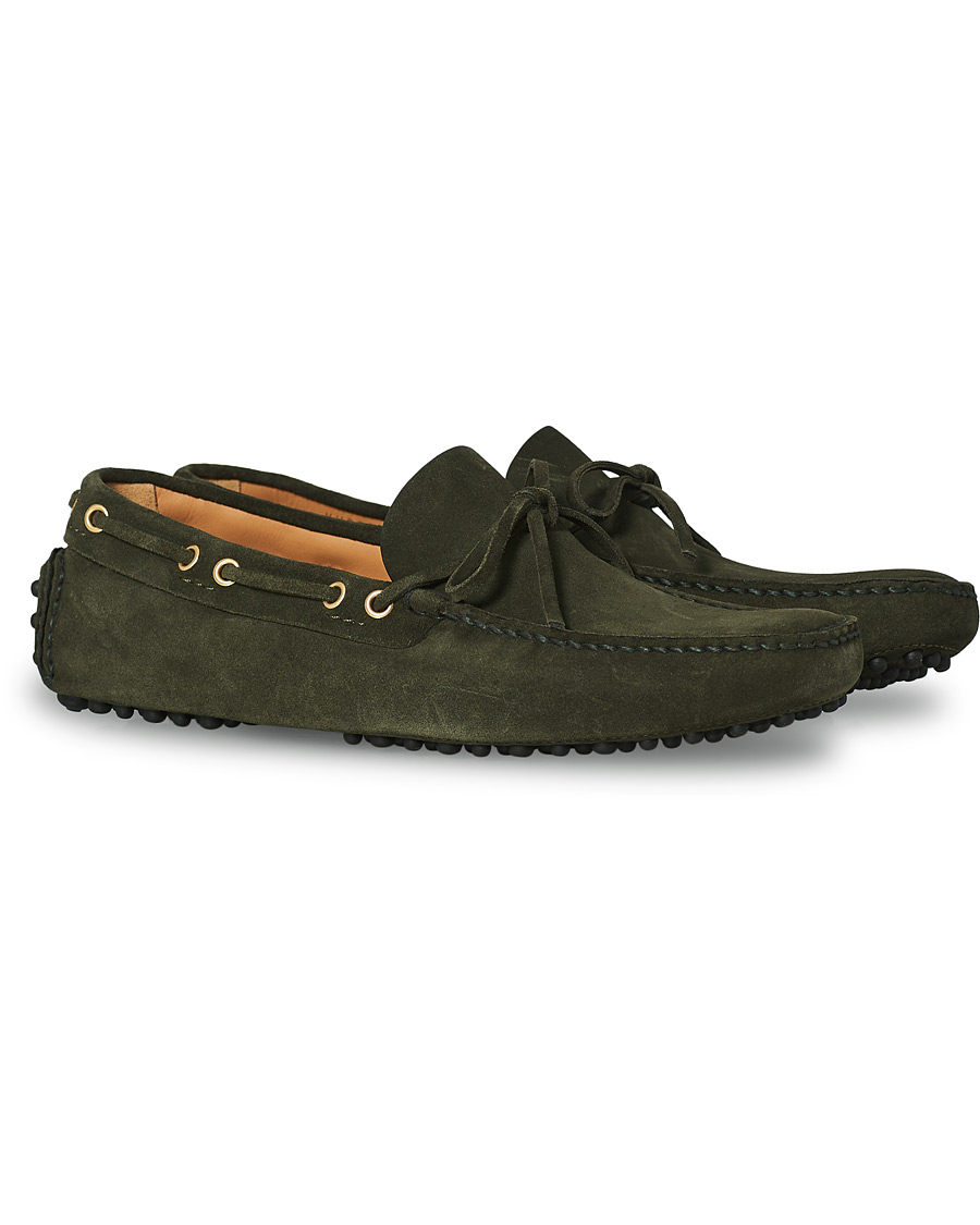 Herr | Car Shoe Driver Moccasin Dark Green Suede | Car Shoe | Driver Moccasin Dark Green Suede