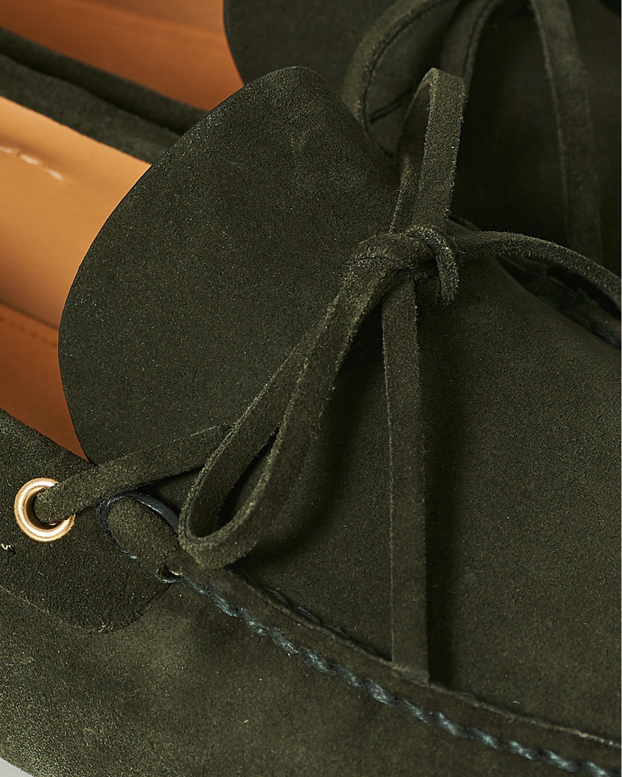 Herr | Car Shoe Driver Moccasin Dark Green Suede | Car Shoe | Driver Moccasin Dark Green Suede
