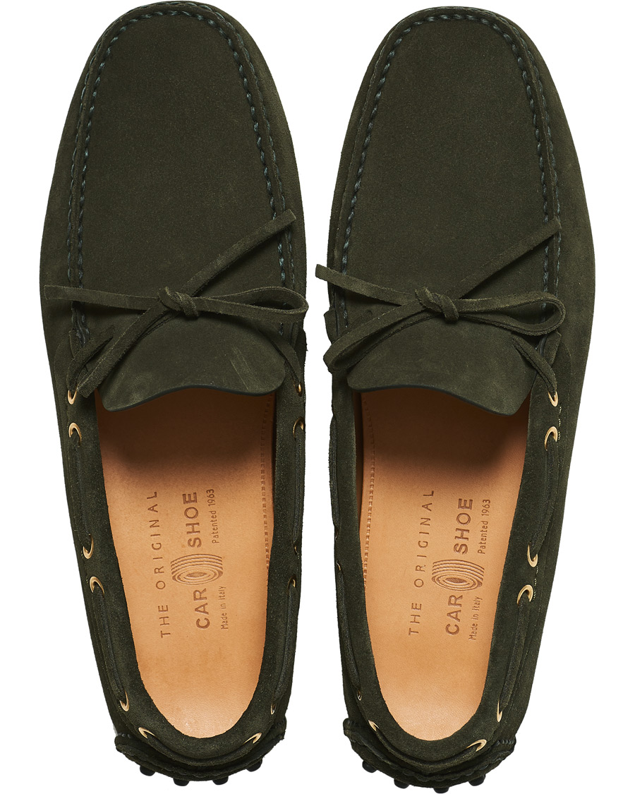 Herr | Car Shoe Driver Moccasin Dark Green Suede | Car Shoe | Driver Moccasin Dark Green Suede