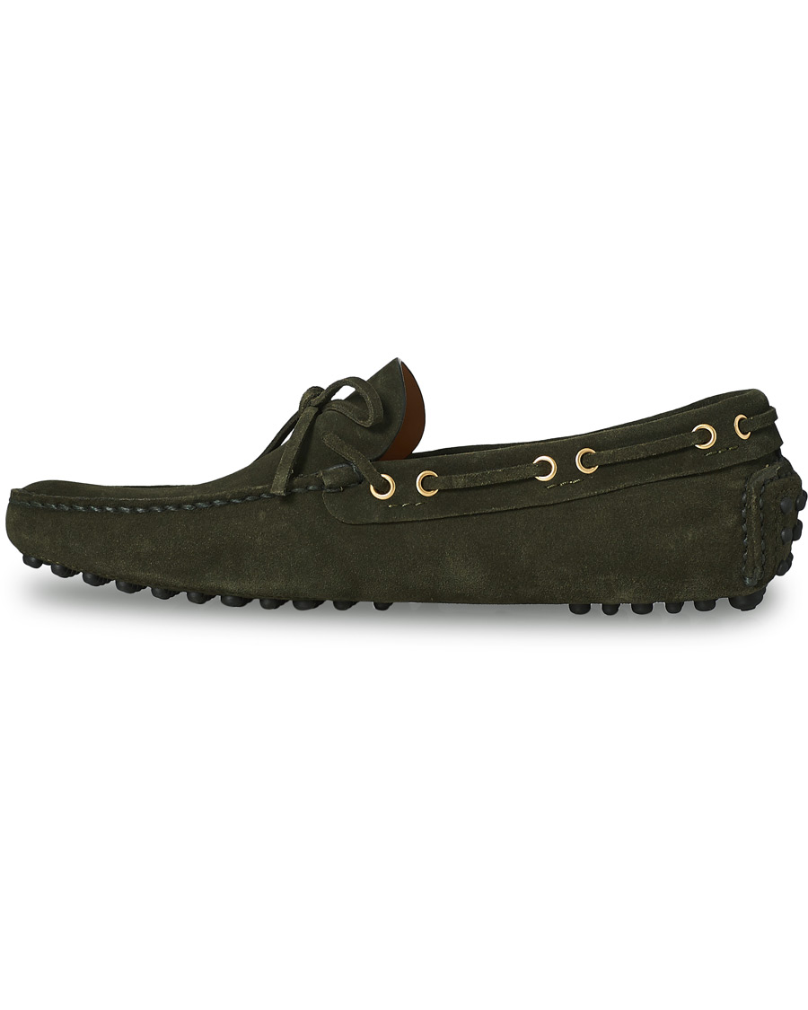 Herr | Car Shoe Driver Moccasin Dark Green Suede | Car Shoe | Driver Moccasin Dark Green Suede
