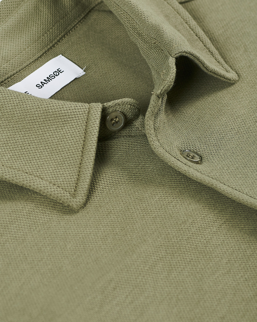 Herr | Tröjor | Samsøe Samsøe | Samsøe & Samsøe Abuto Cotton Piquet Shirt Deep Lichen Green