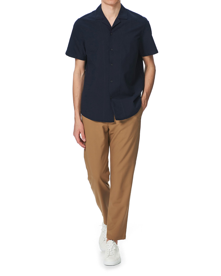 Herr | Skjortor | Samsøe Samsøe | Samsøe & Samsøe Einar Cotton Short Sleeve Resort Shirt Night Sky