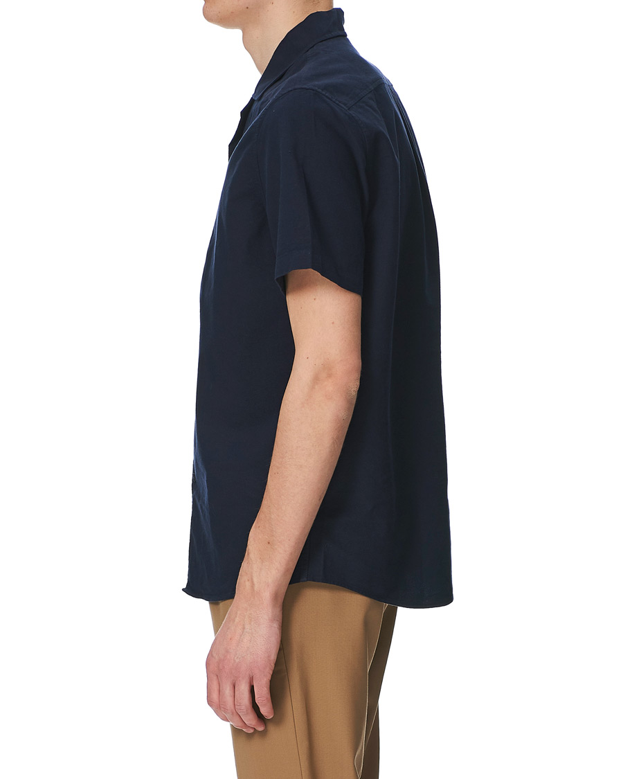 Herr | Skjortor | Samsøe Samsøe | Samsøe & Samsøe Einar Cotton Short Sleeve Resort Shirt Night Sky