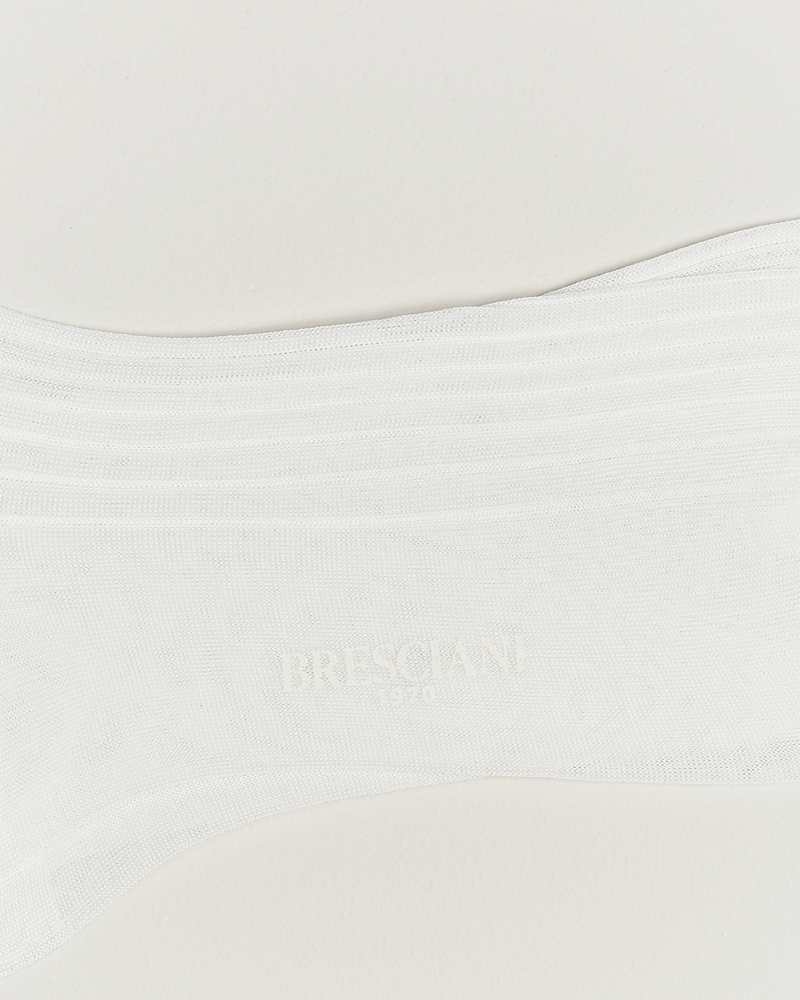 Herr |  | Bresciani | Cotton Ribbed Short Socks White