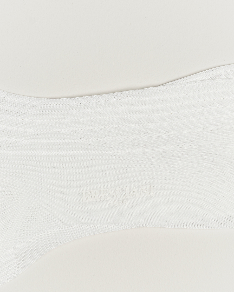 Herr | Strumpor | Bresciani | Cotton Ribbed Short Socks White