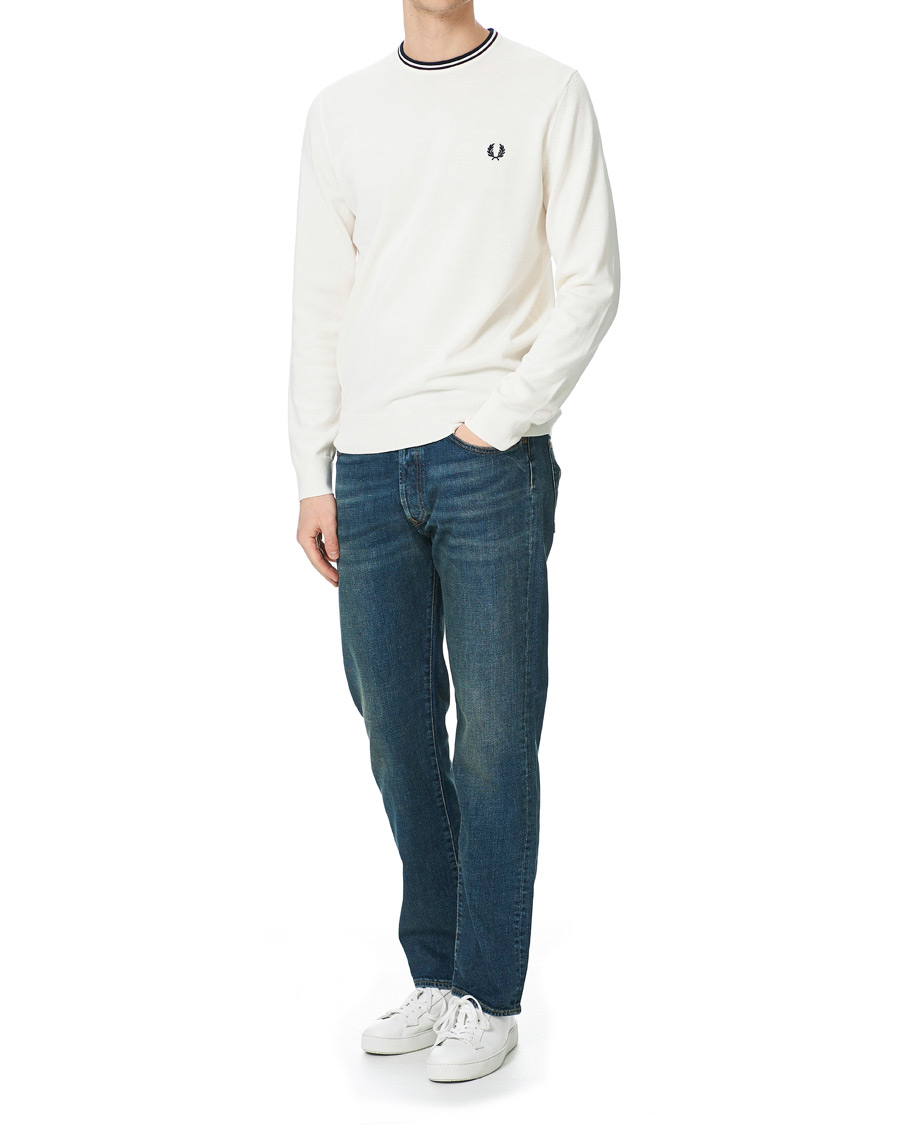 Herr | Tröjor | Fred Perry | Classic Crew Neck Jumper Snow White