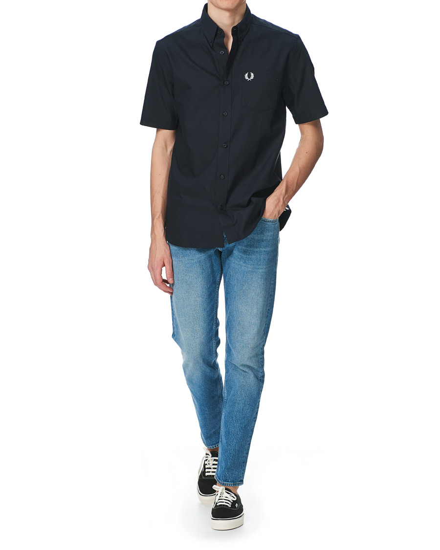 Herr | Skjortor | Fred Perry | Short Sleeve Oxford Shirt Navy