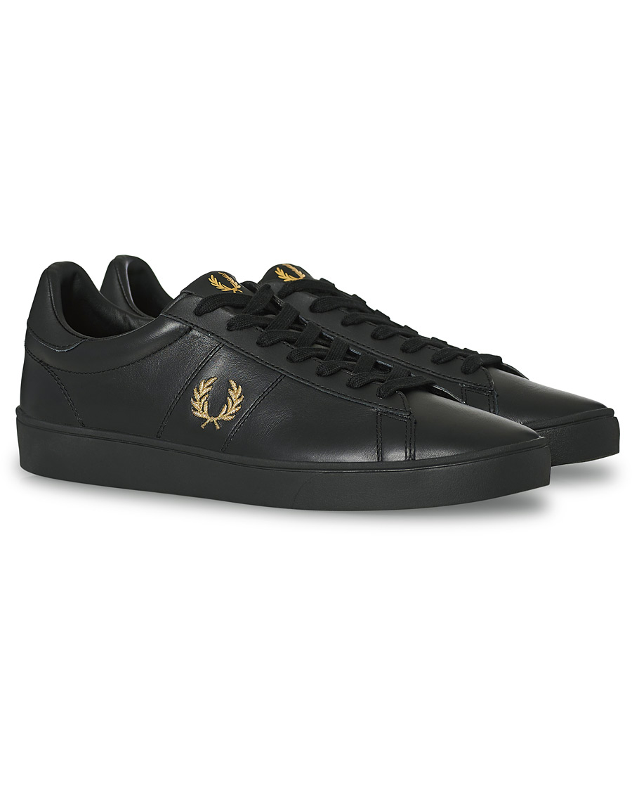 Herr | Fred Perry Spencer Leather Sneaker Black/Gold | Fred Perry | Spencer Leather Sneaker Black/Gold