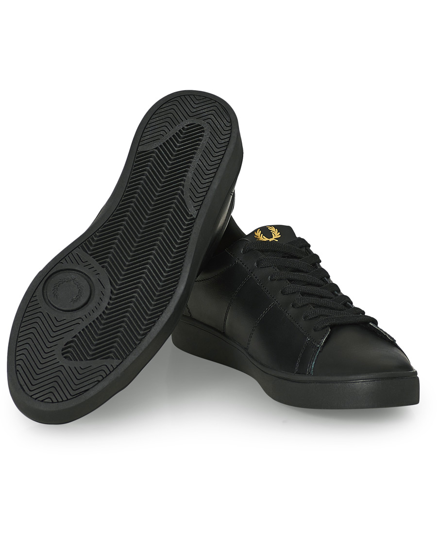 Herr | Fred Perry Spencer Leather Sneaker Black/Gold | Fred Perry | Spencer Leather Sneaker Black/Gold