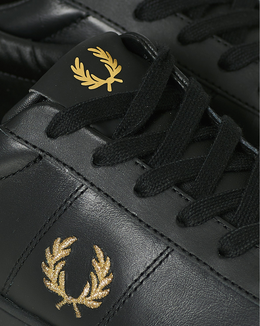 Herr | Fred Perry Spencer Leather Sneaker Black/Gold | Fred Perry | Spencer Leather Sneaker Black/Gold