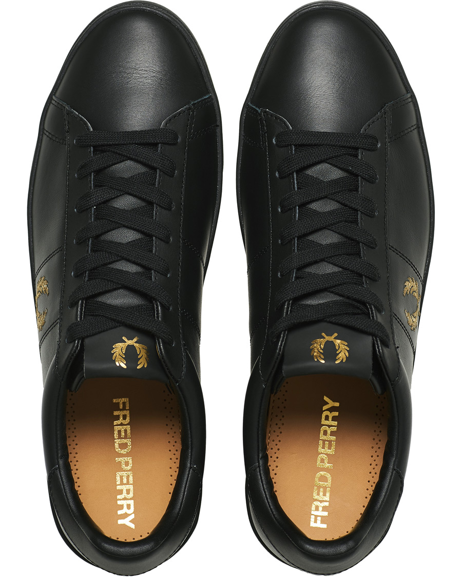 Herr | Fred Perry Spencer Leather Sneaker Black/Gold | Fred Perry | Spencer Leather Sneaker Black/Gold