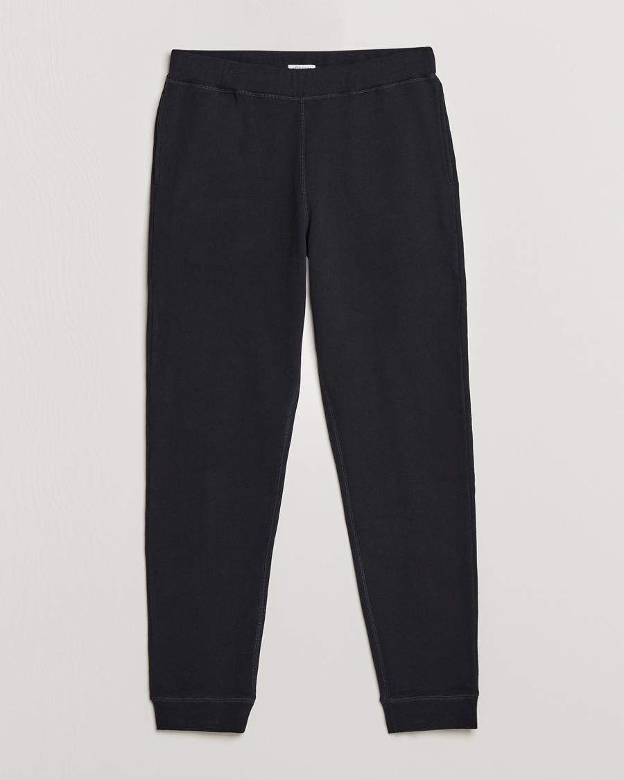 Herr | Byxor | Sunspel | Cotton Loopback Track Pants Black