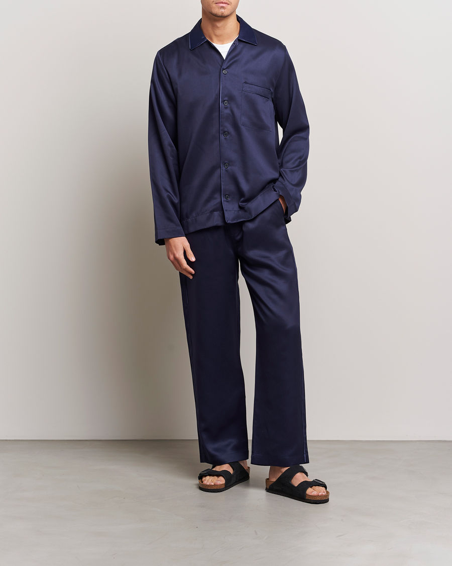 Herr | Pyjamas & Morgonrockar | CDLP | Home Suit Long Sleeve Top Navy Blue