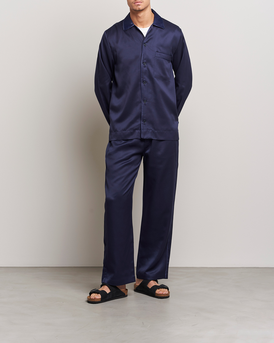 Herr | Pyjamas & Morgonrockar | CDLP | Home Suit Long Bottom Navy Blue