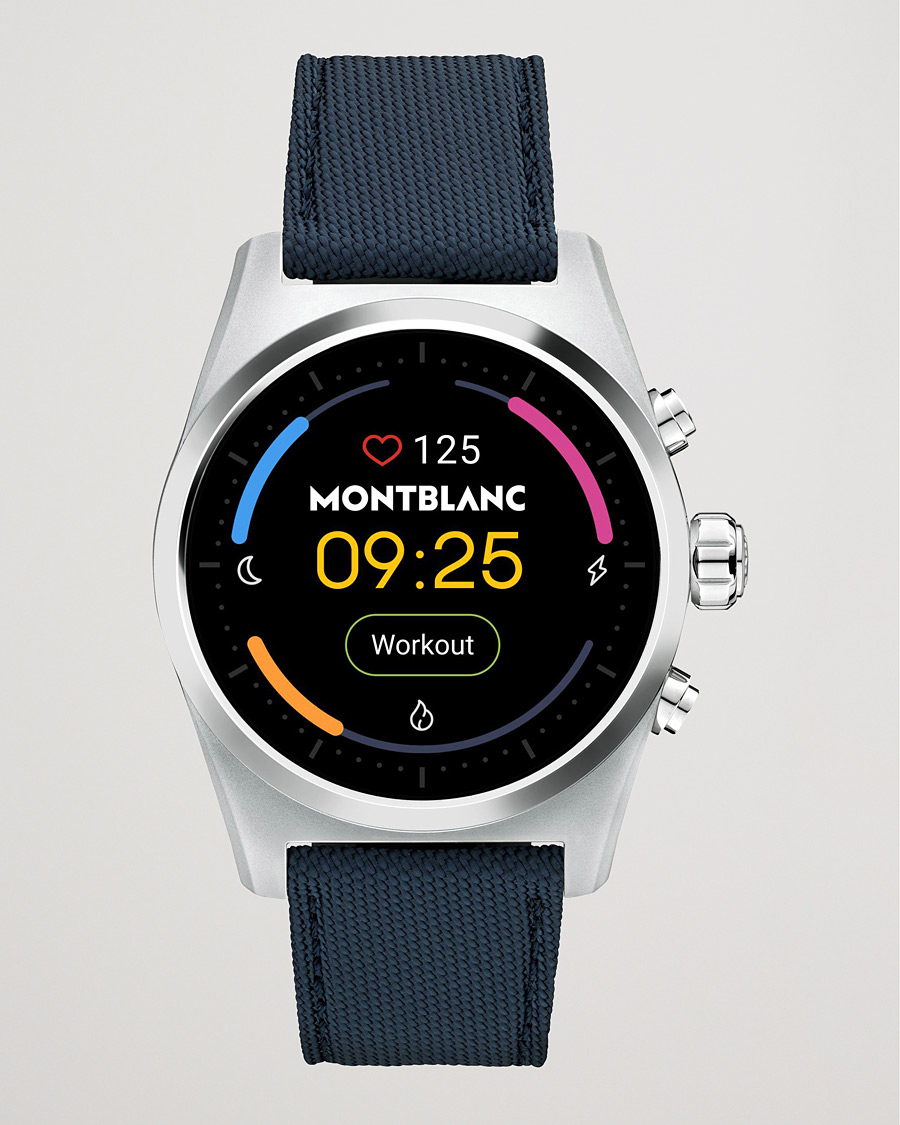 Herr | Textilstrap | Montblanc | Summit Lite Smartwatch Grey/Blue Fabric Strap