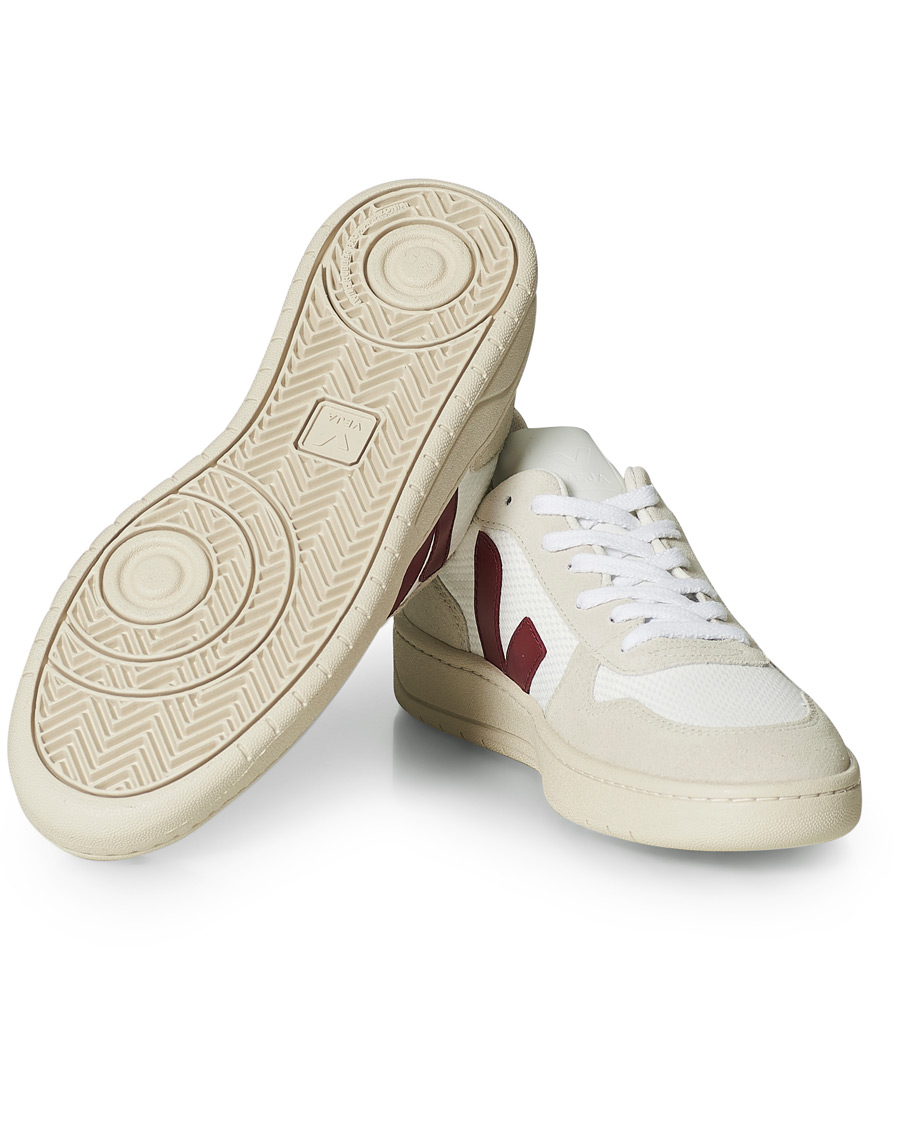 Herr | Veja V-10 Mesh Sneaker White/Natural Marsala | Veja | V-10 Mesh Sneaker White/Natural Marsala