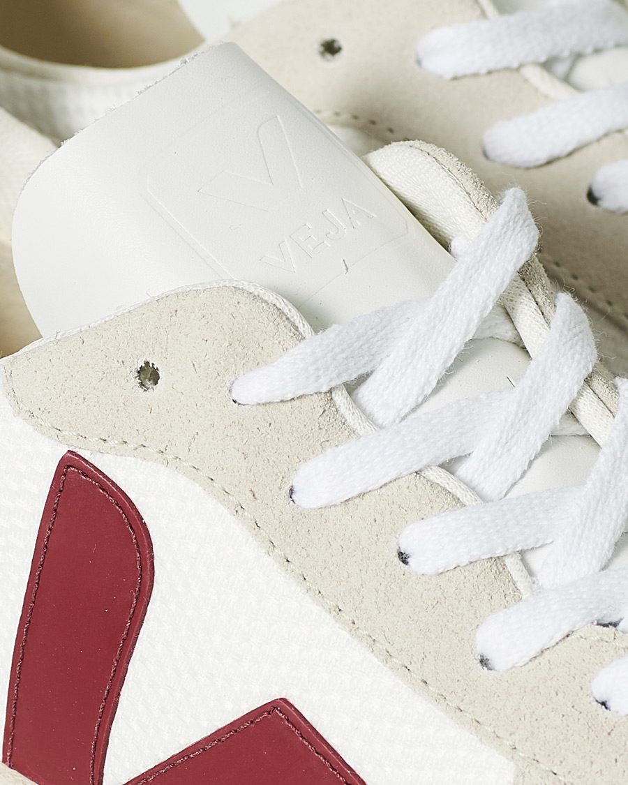Herr | Veja V-10 Mesh Sneaker White/Natural Marsala | Veja | V-10 Mesh Sneaker White/Natural Marsala