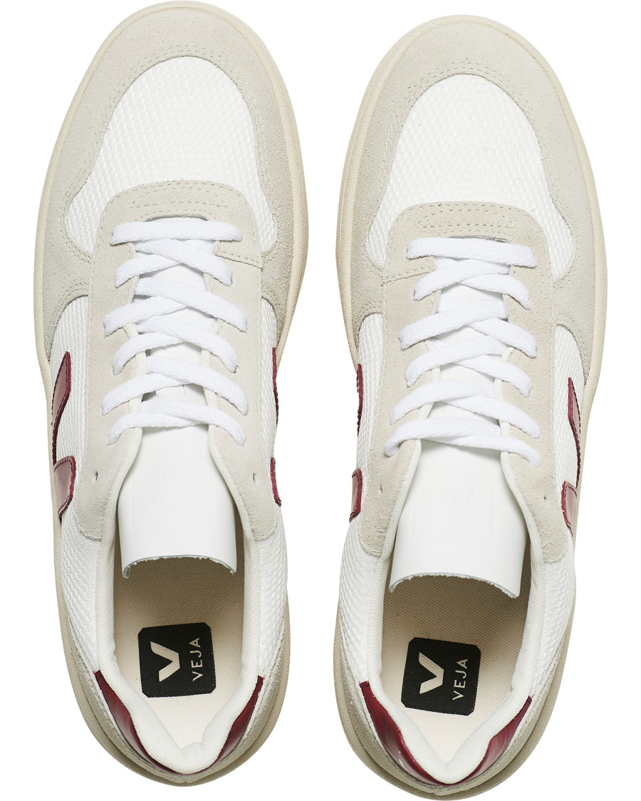 Herr | Veja V-10 Mesh Sneaker White/Natural Marsala | Veja | V-10 Mesh Sneaker White/Natural Marsala