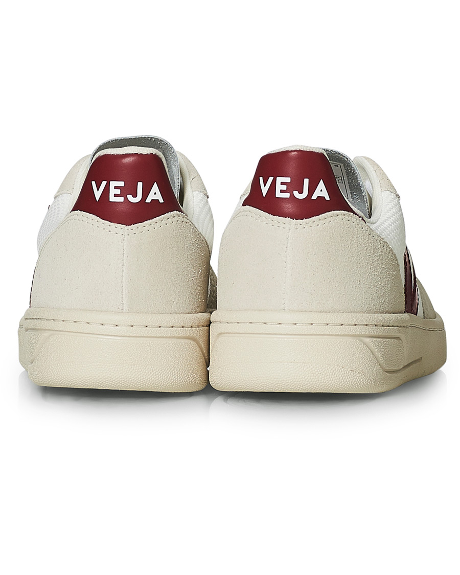 Herr | Veja V-10 Mesh Sneaker White/Natural Marsala | Veja | V-10 Mesh Sneaker White/Natural Marsala