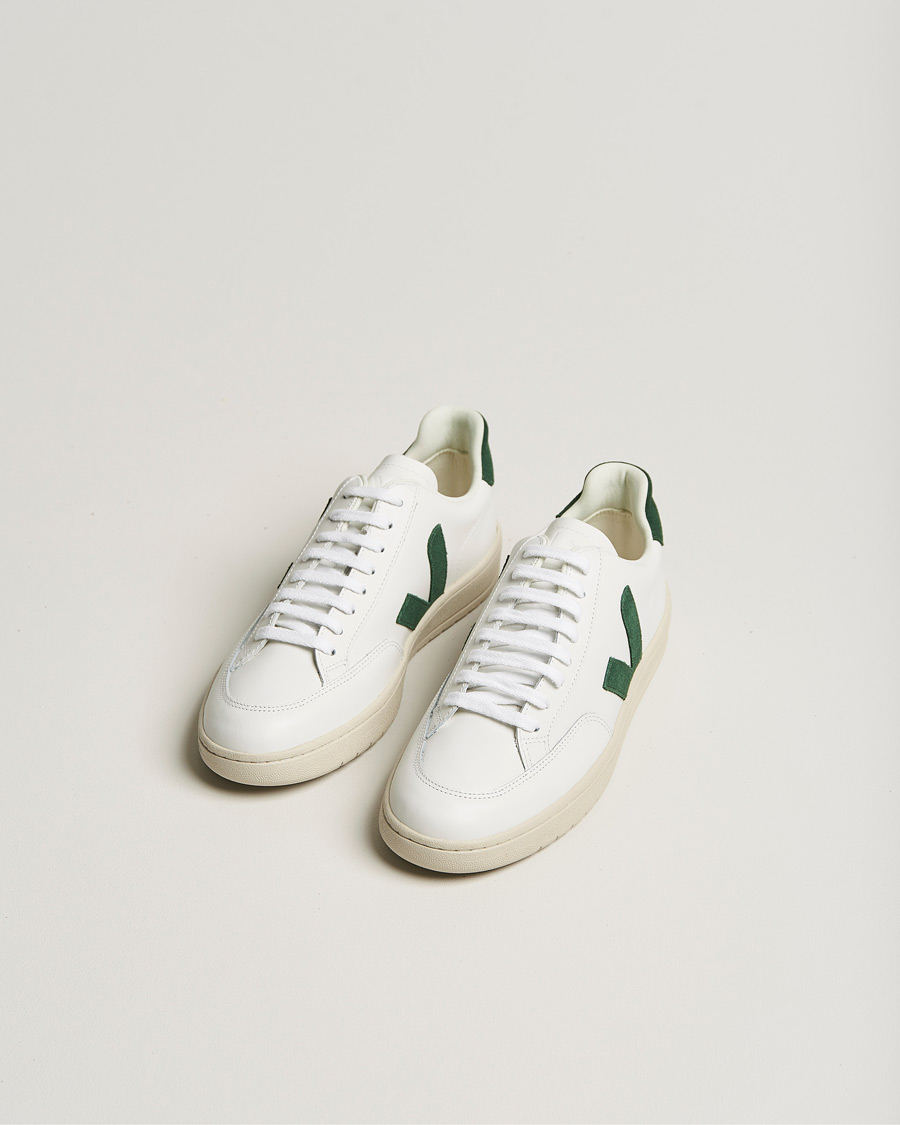 Herr | Veja | Veja | V-12 Leather Sneaker Extra White/Cypres