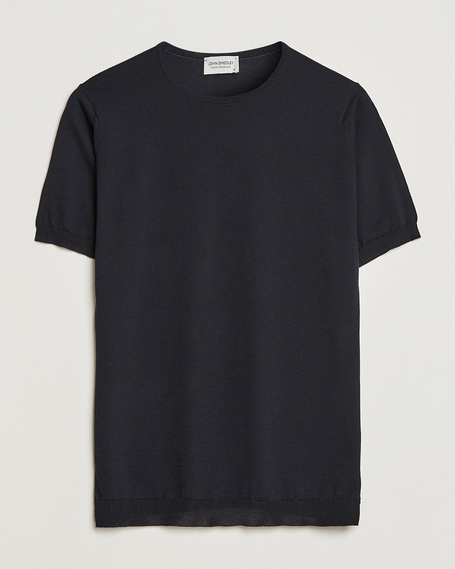 Herr | T-Shirts | John Smedley | Belden Wool/Cotton T-Shirt Navy