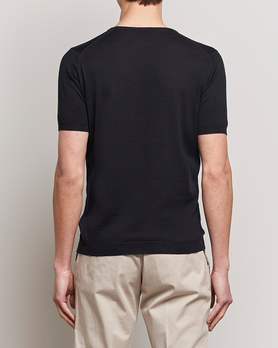 Herr | T-Shirts | John Smedley | Belden Wool/Cotton T-Shirt Navy