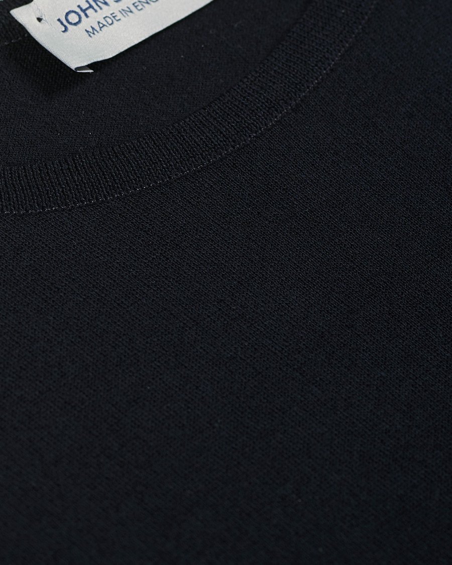 Herr | T-Shirts | John Smedley | Belden Wool/Cotton T-Shirt Navy