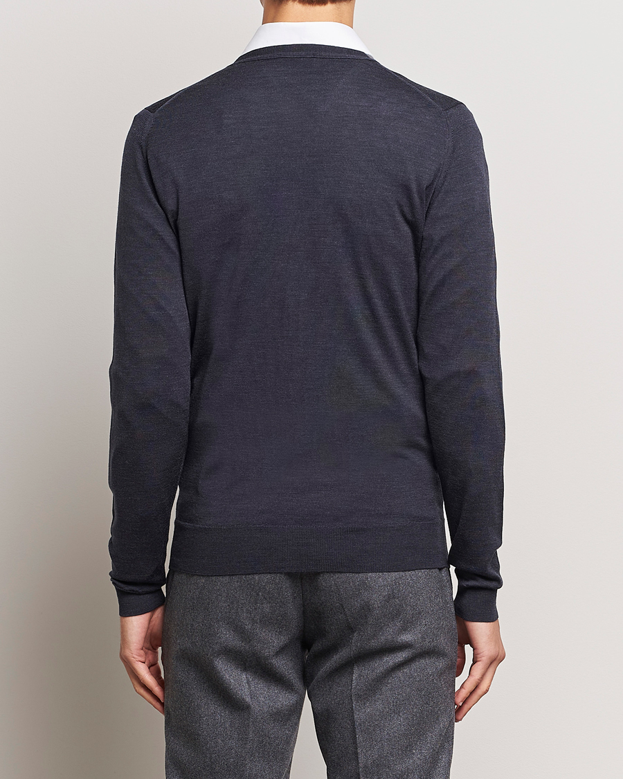 Herr | Tröjor | John Smedley | Petworth Extra Fine Merino Cardigan Hepburn Smoke