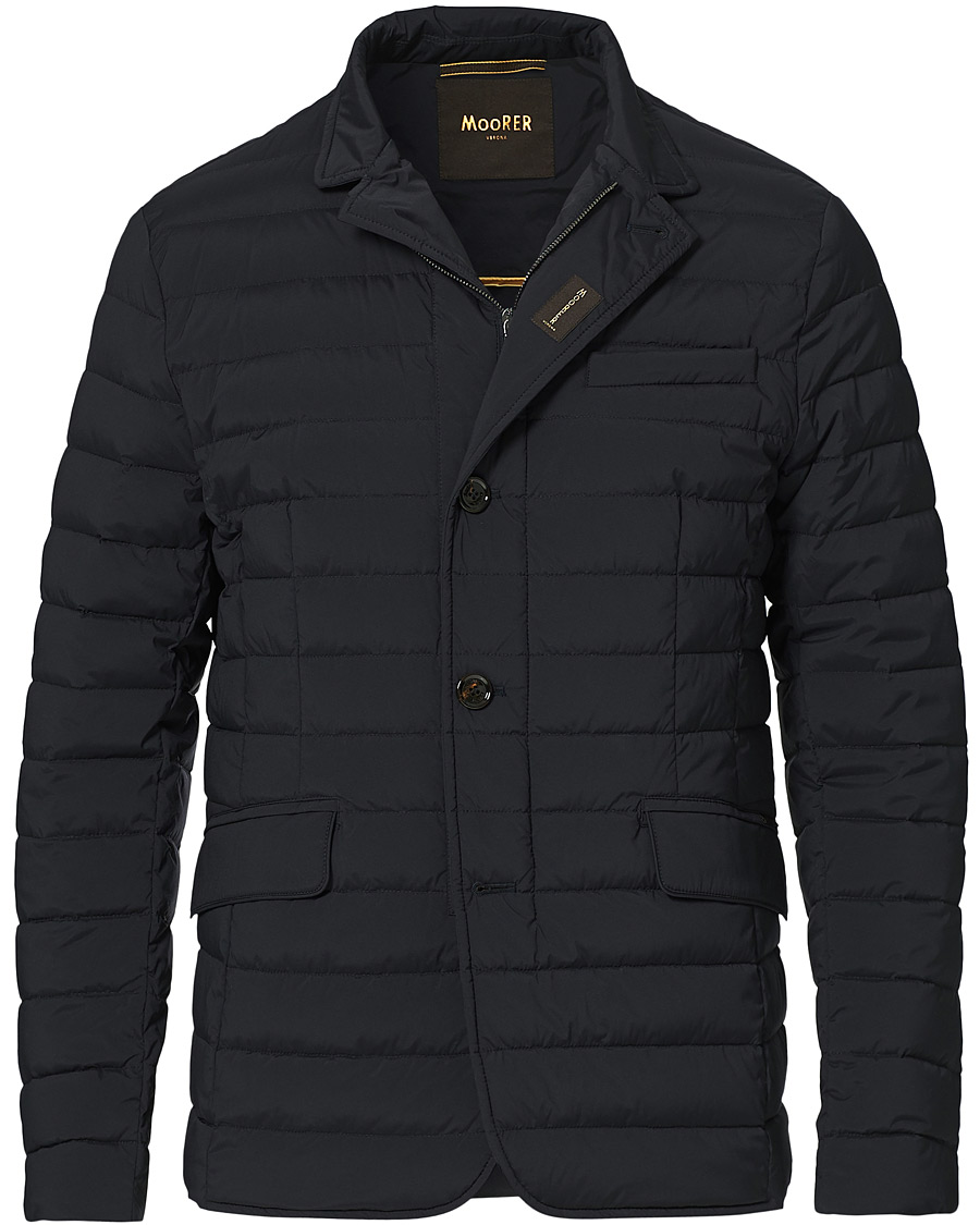 Herr | Jackor | MooRER | Down Padded Blazer Jacket Navy