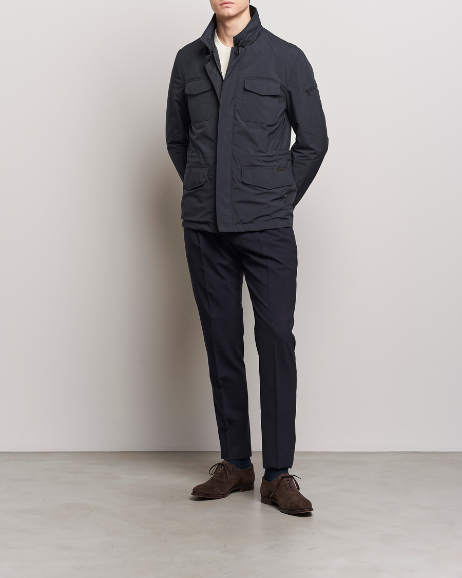 Herr | Jackor | MooRER | Waterproof Nylon Field Jacket Navy