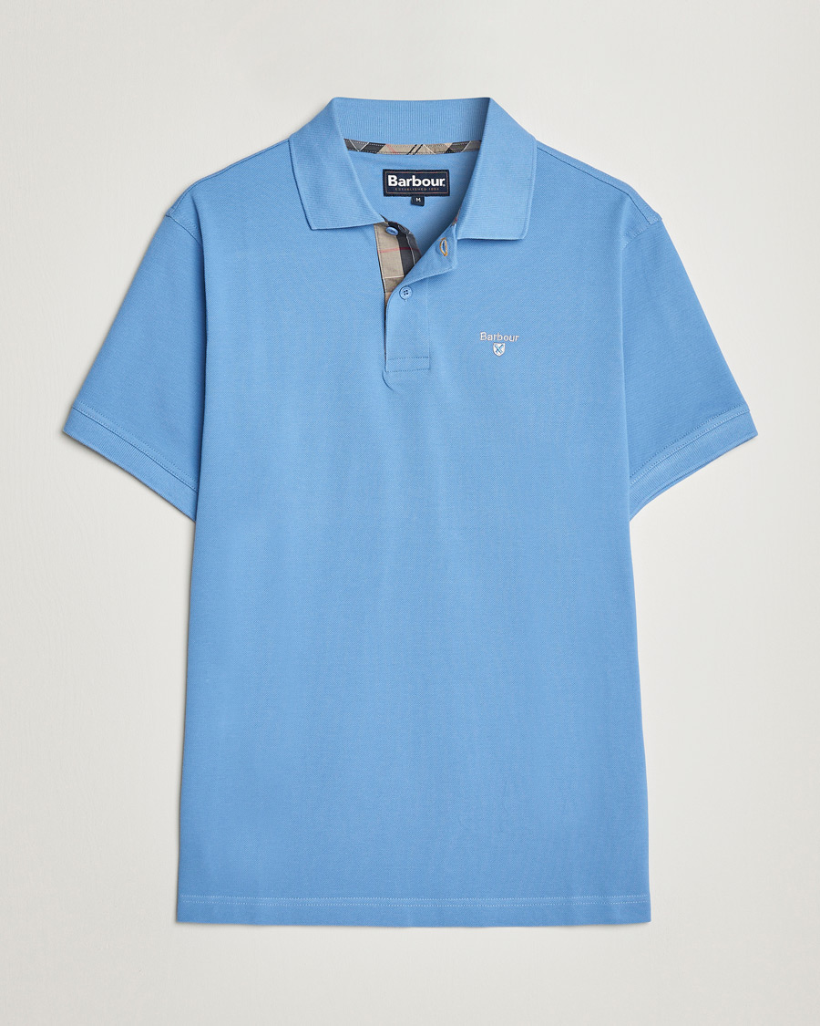 Herr | Pikéer | Barbour Lifestyle | Tartan Pique Polo Delft Blue