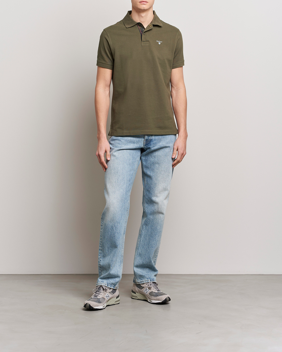 Herr | Pikéer | Barbour Lifestyle | Tartan Pique Polo Olive