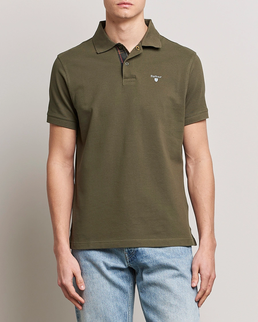 Herre |  | Barbour Lifestyle | Tartan Pique Polo Dark Olive