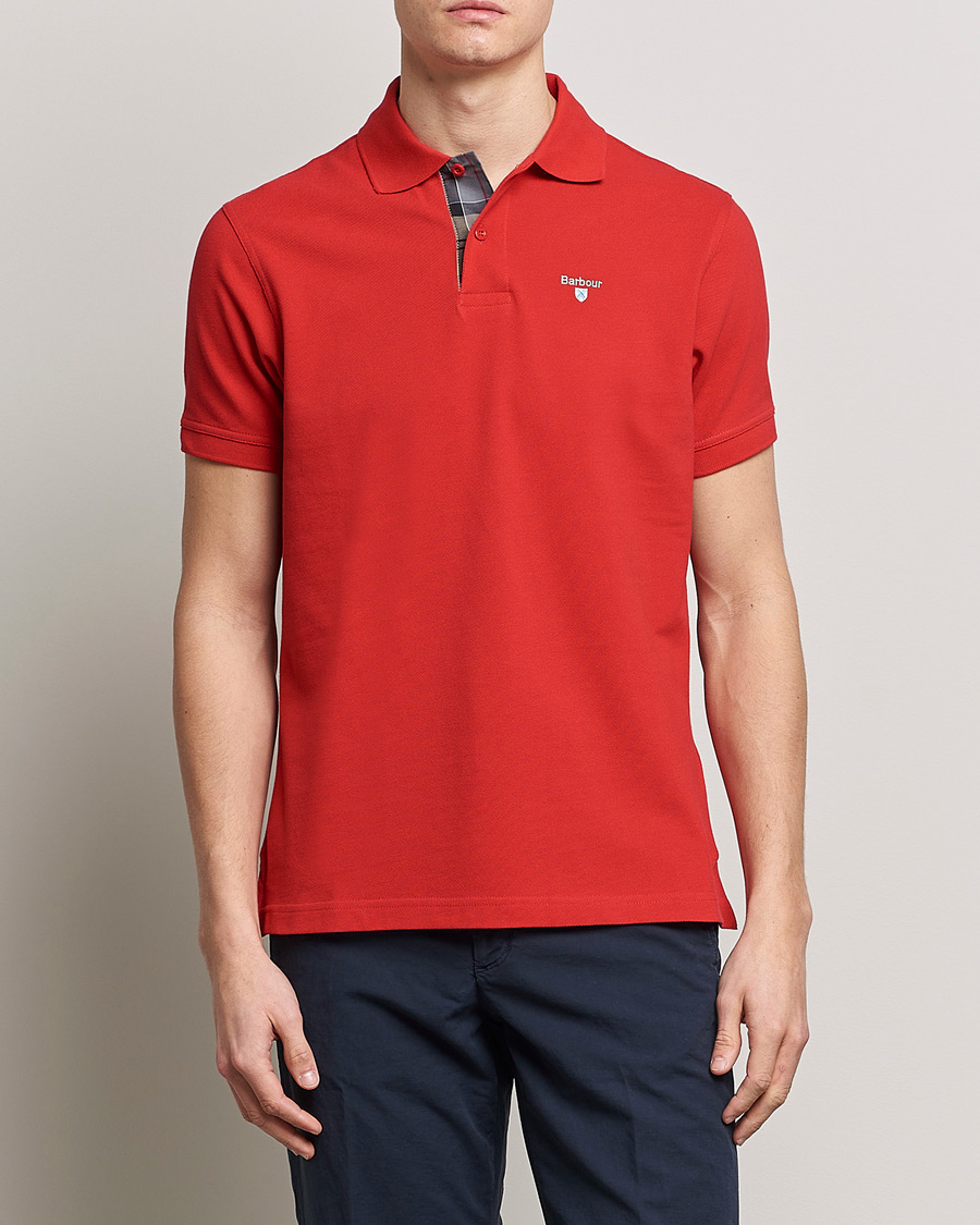 Herr | Pikéer | Barbour Lifestyle | Tartan Pique Polo Red