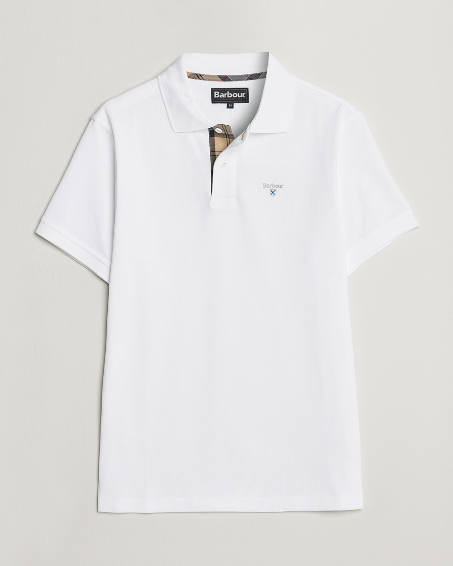 Herr | Pikéer | Barbour Lifestyle | Tartan Pique Polo White