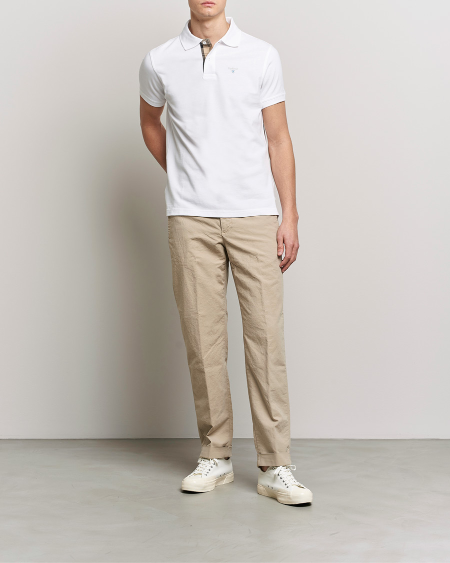 Herr | Pikéer | Barbour Lifestyle | Tartan Pique Polo White