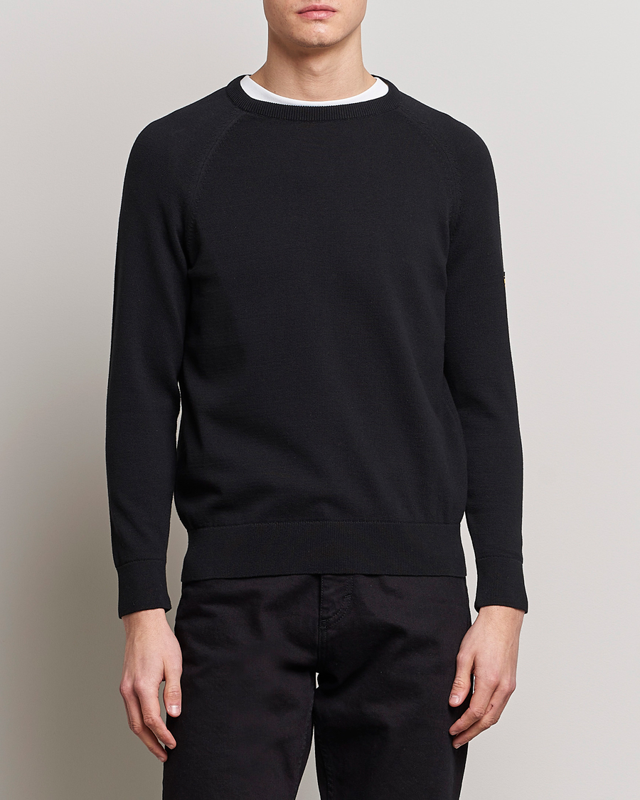 Herr | Tröjor | Barbour International | Cotton Crew Knit Black