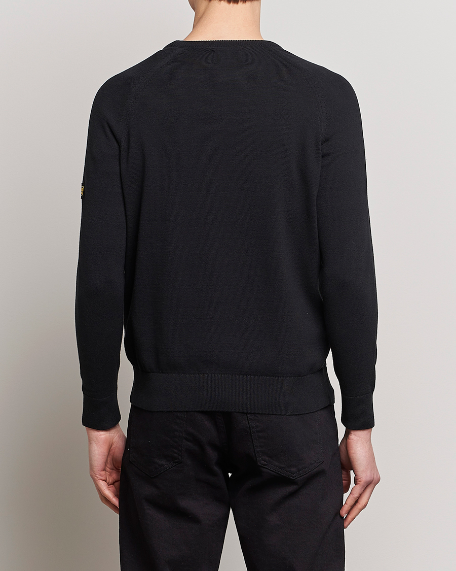 Herr | Tröjor | Barbour International | Cotton Crew Knit Black