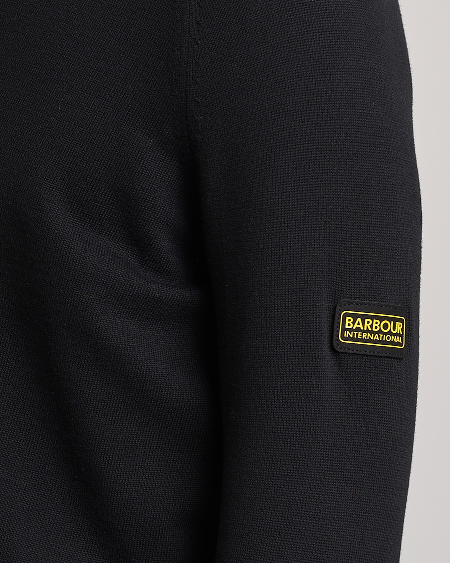 Herr | Tröjor | Barbour International | Cotton Crew Knit Black
