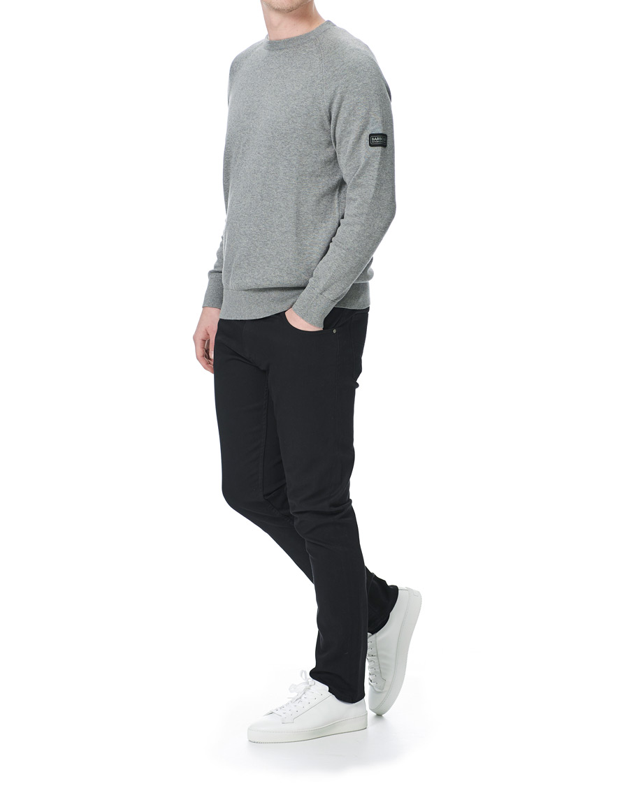 Herr | Tröjor | Barbour International | Cotton Crew Neck Antracite Marl