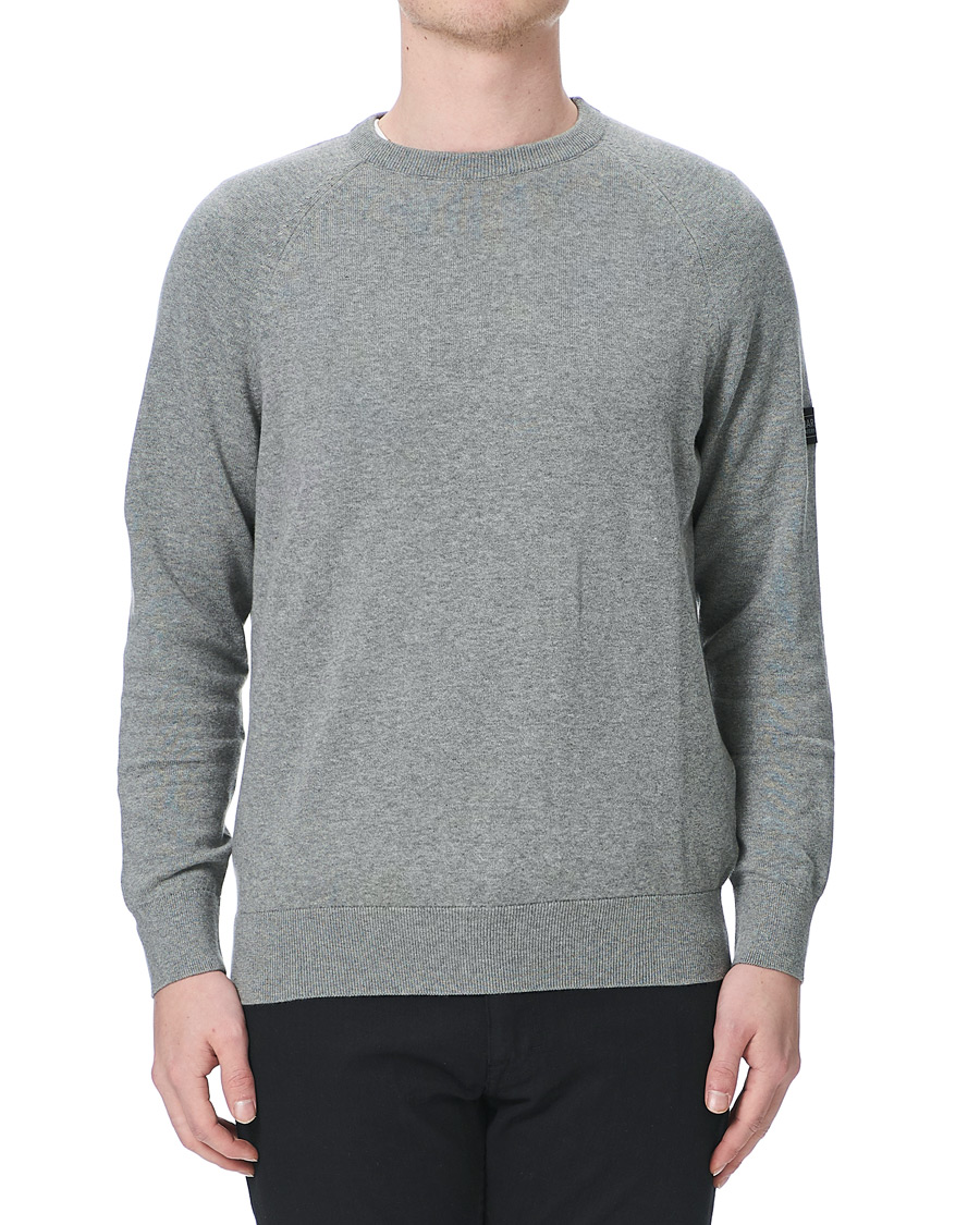 Herr | Tröjor | Barbour International | Cotton Crew Neck Antracite Marl