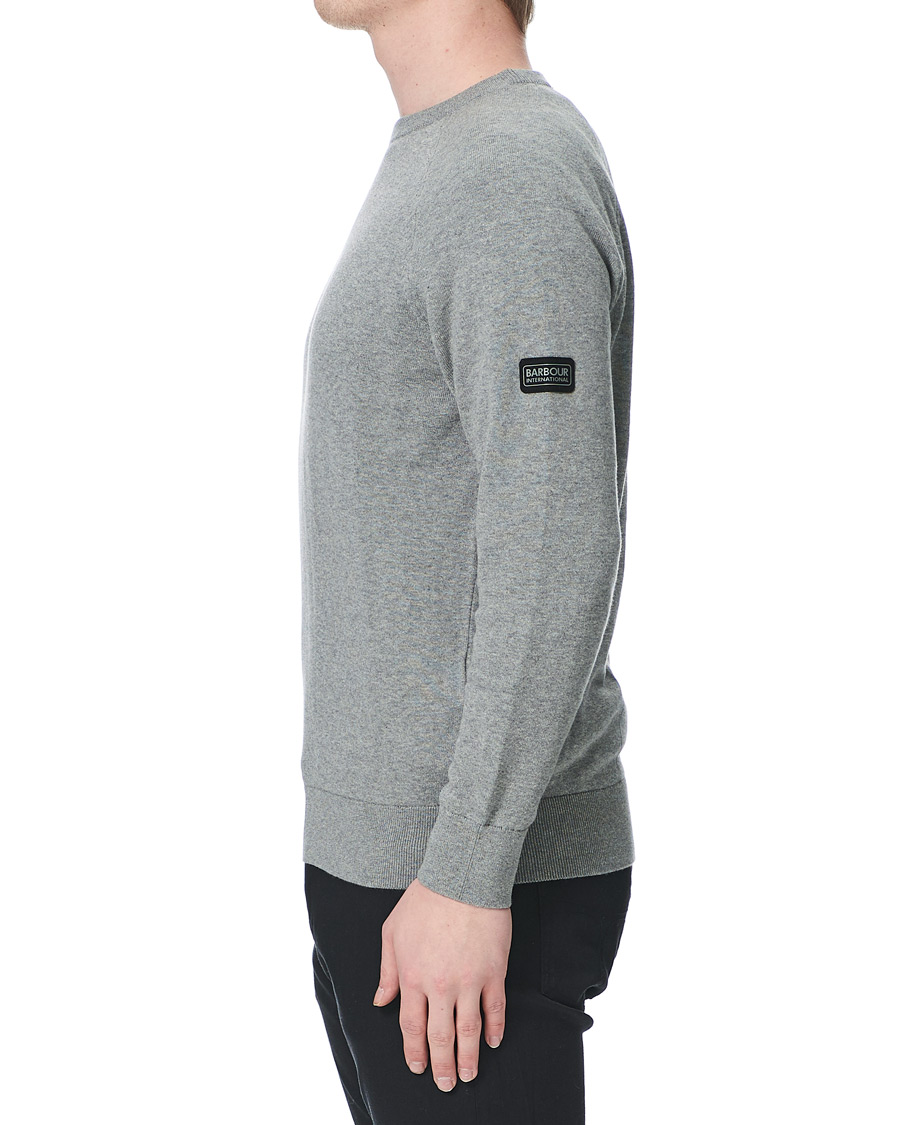 Herr | Tröjor | Barbour International | Cotton Crew Neck Antracite Marl