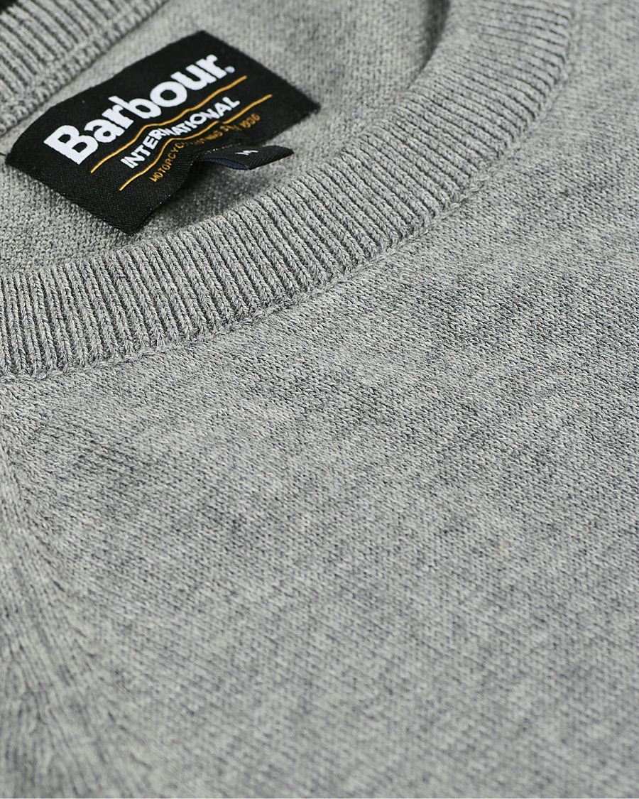 Herr | Tröjor | Barbour International | Cotton Crew Neck Antracite Marl