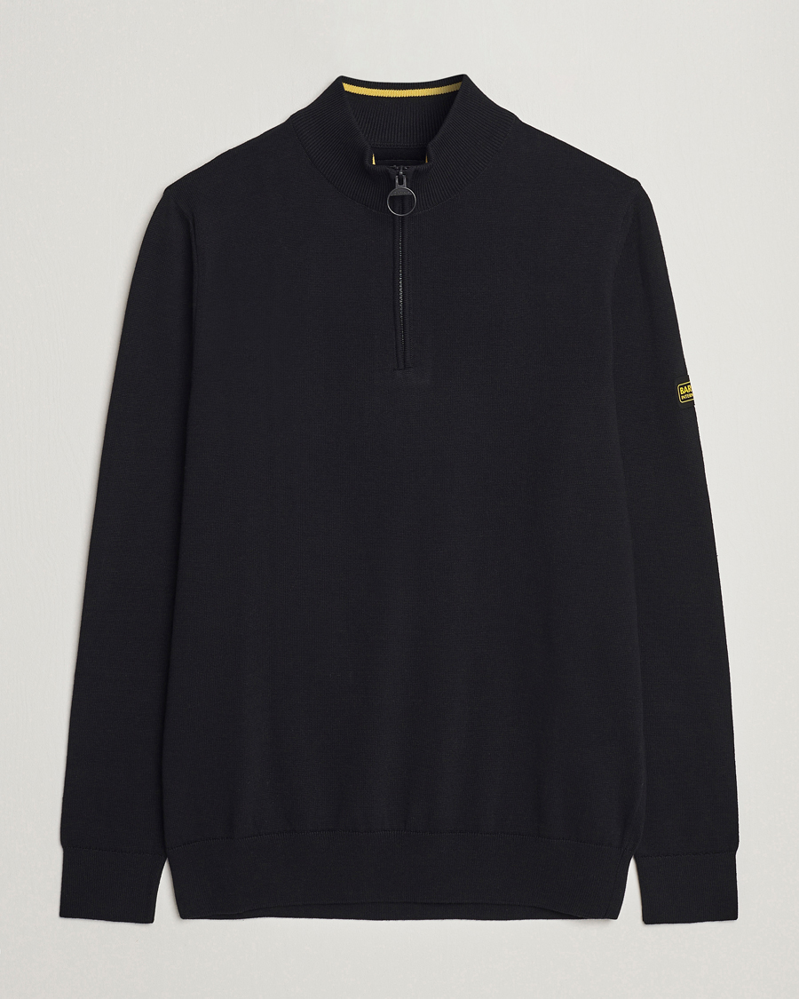Herr | Tröjor | Barbour International | Cotton Half Zip Black
