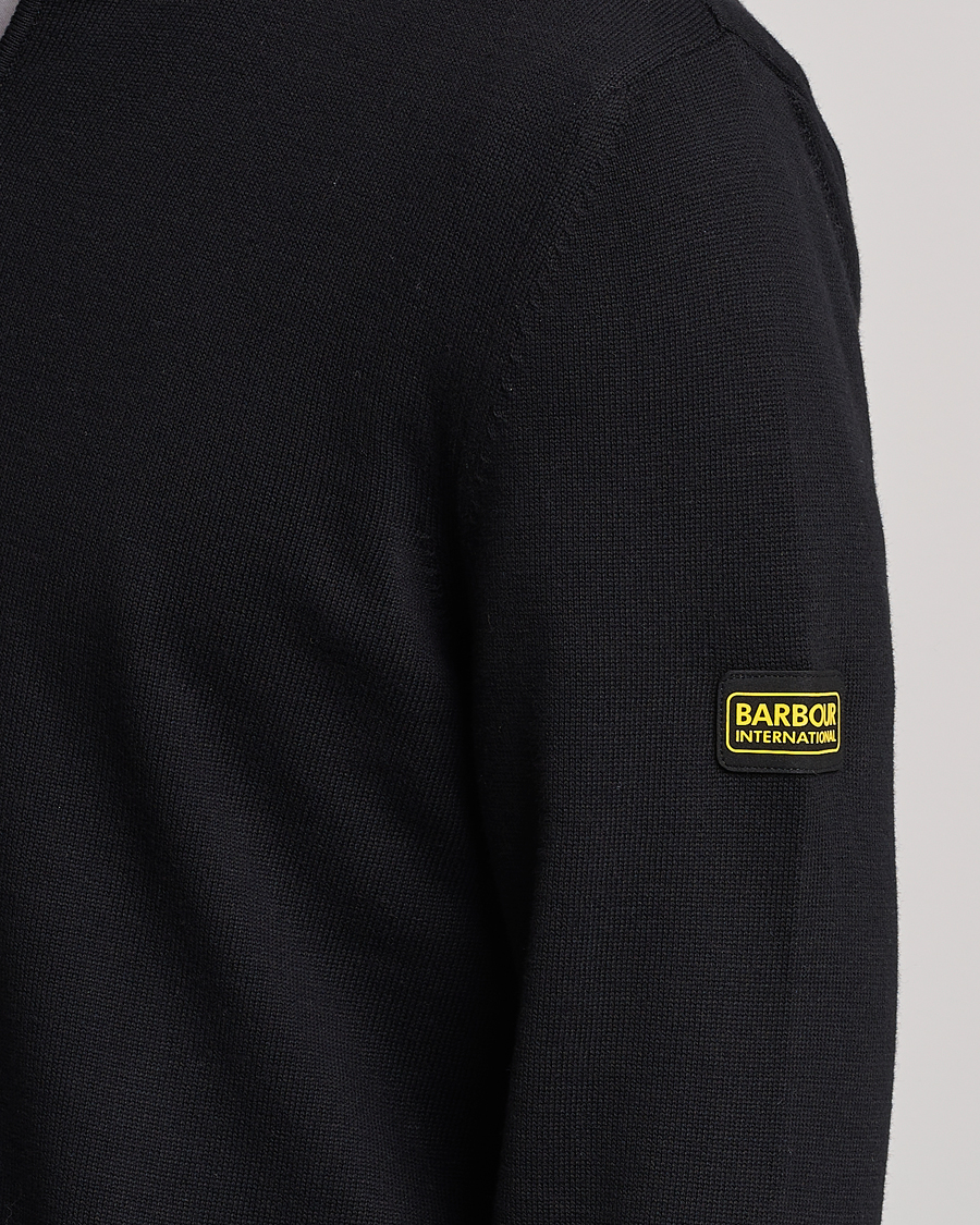 Herr | Tröjor | Barbour International | Cotton Half Zip Black