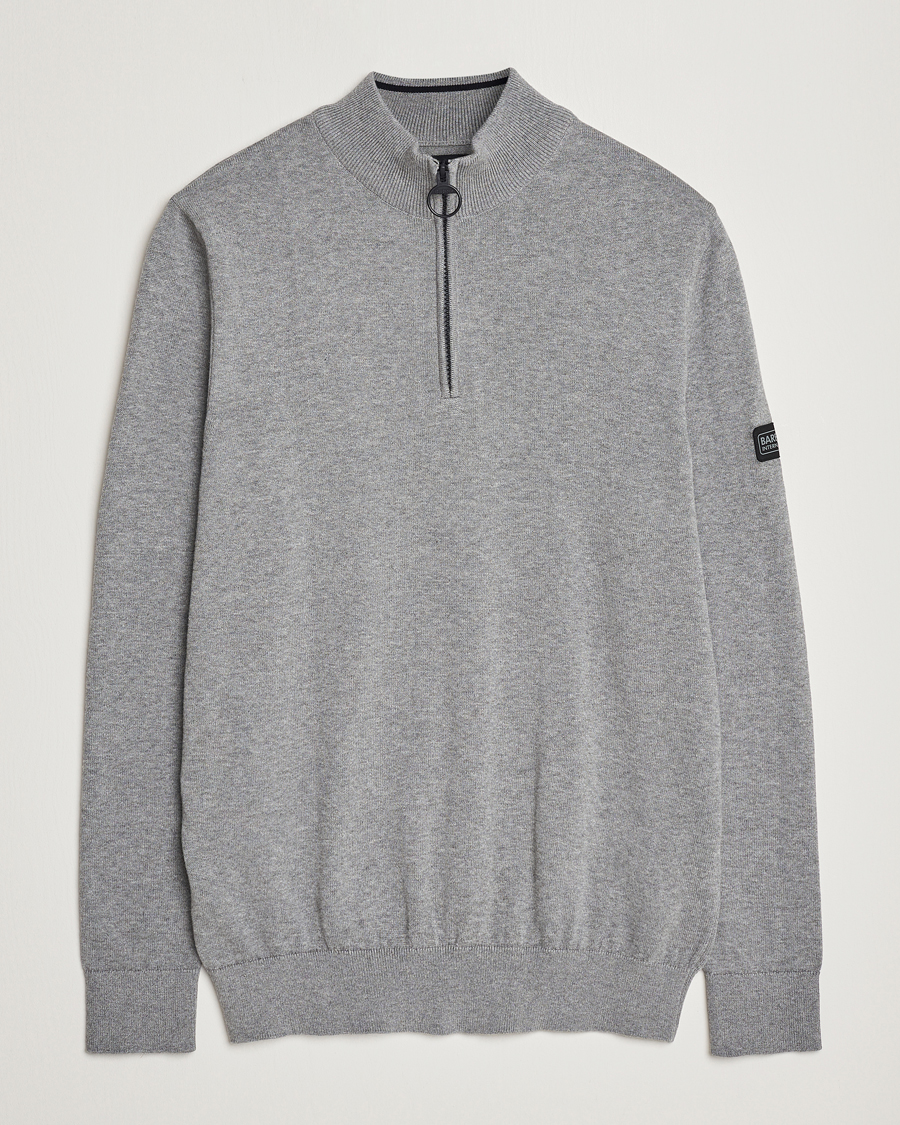 Herr | Tröjor | Barbour International | Cotton Half Zip Antracite Marl
